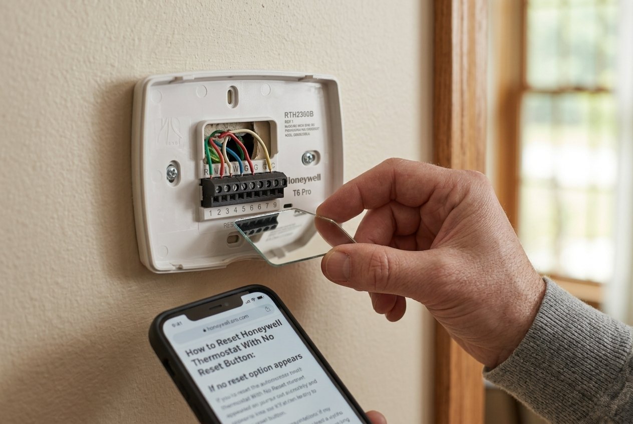 how to reset honeywell thermostat with no reset button