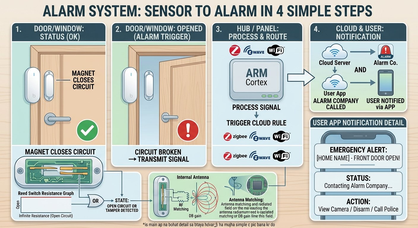 How Does an Alarm Window and Door Contact Sensor Work?