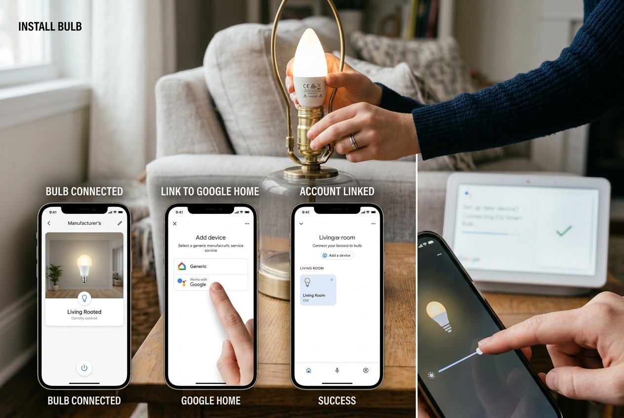 e12 smart bulb google home