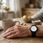 Apple Watch for seniors worn on a wrist at home
