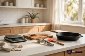 Best kitchen gadgets arranged on a bright kitchen counter