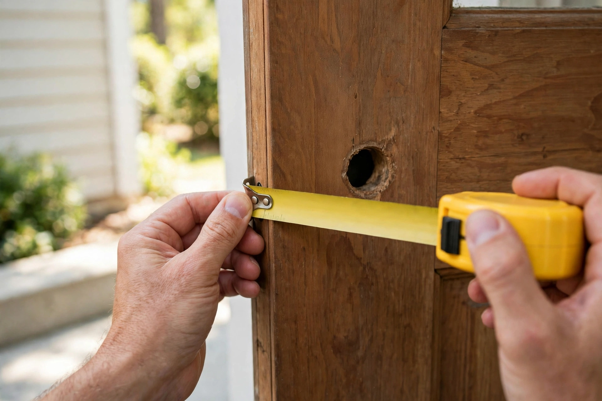 Measuring door thickness, backset, and bore size before buying a smart lock