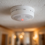 smoke detector blinking red