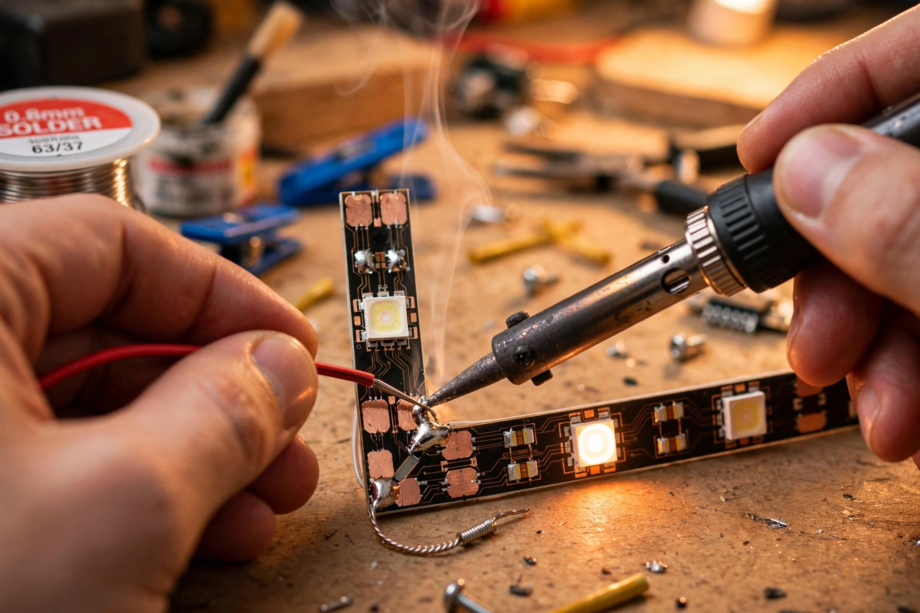 how to solder led strip corners without connectors