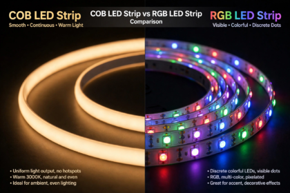 cob vs rgb led strip ambient lighting