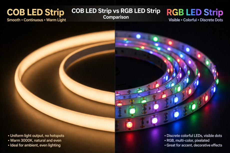 cob vs rgb led strip ambient lighting