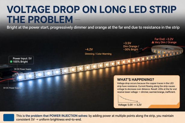 led strip power injection calculation guide voltage drop