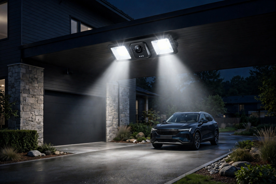 smart floodlight with camera