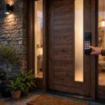 How to reset smart lock keypad code: hand entering a new code on a smart lock keypad after factory reset