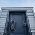 Smart lock cold weather problems: frosty keypad on a winter front door
