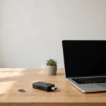 How to view security camera footage on SD card: card reader connected to a laptop