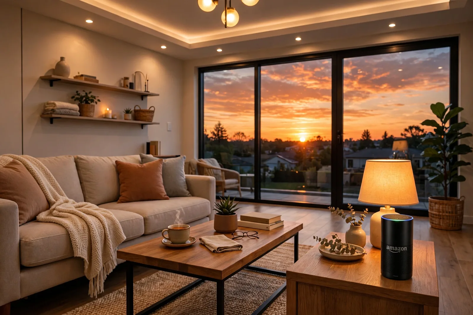 smart lights turn on at sunset