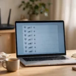 Laptop connecting to WiFi at home, showing how to connect laptop to wifi