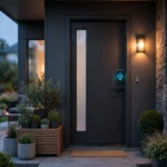 A modern front door with a smart lock installed, the best smart lock 2026 buyers can choose for security and keyless entry