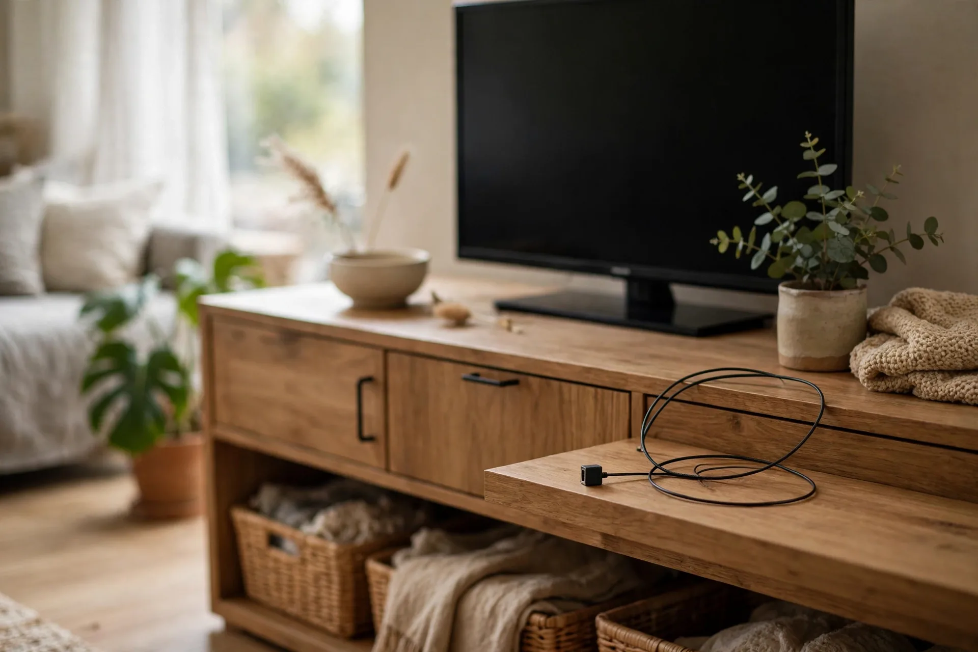 AV receiver with speaker terminals and floor standing speakers