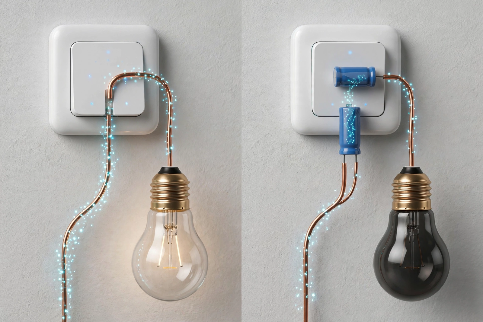 how to install bypass capacitor for smart switch led flickering - 1