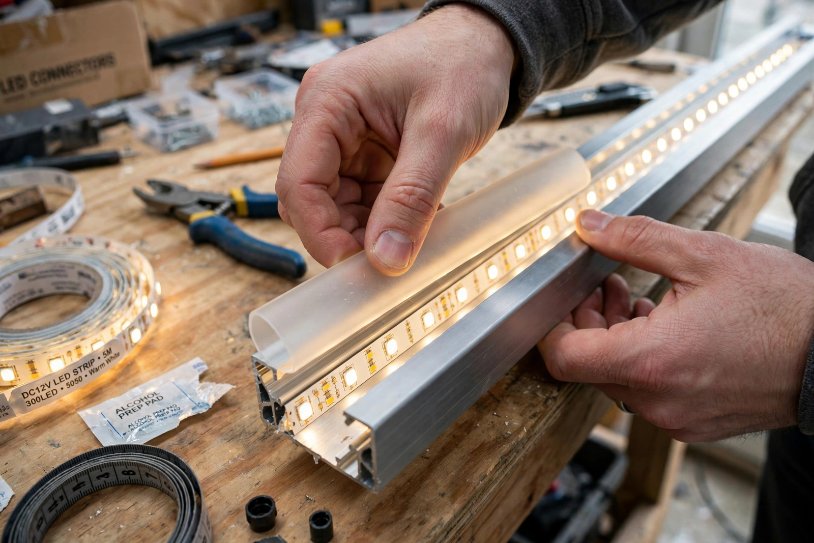 aluminum led channel diffuser guide no more visible dots - 4
