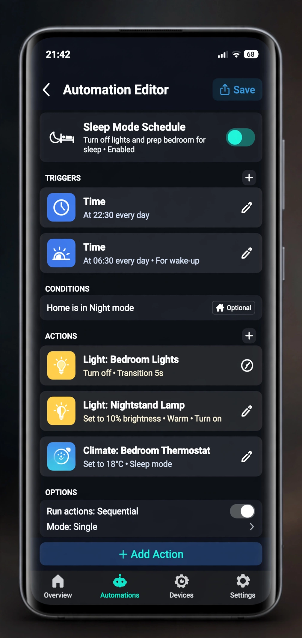 adaptive lighting sleep mode home assistant setup bedroom lights turn on warm dim - 4