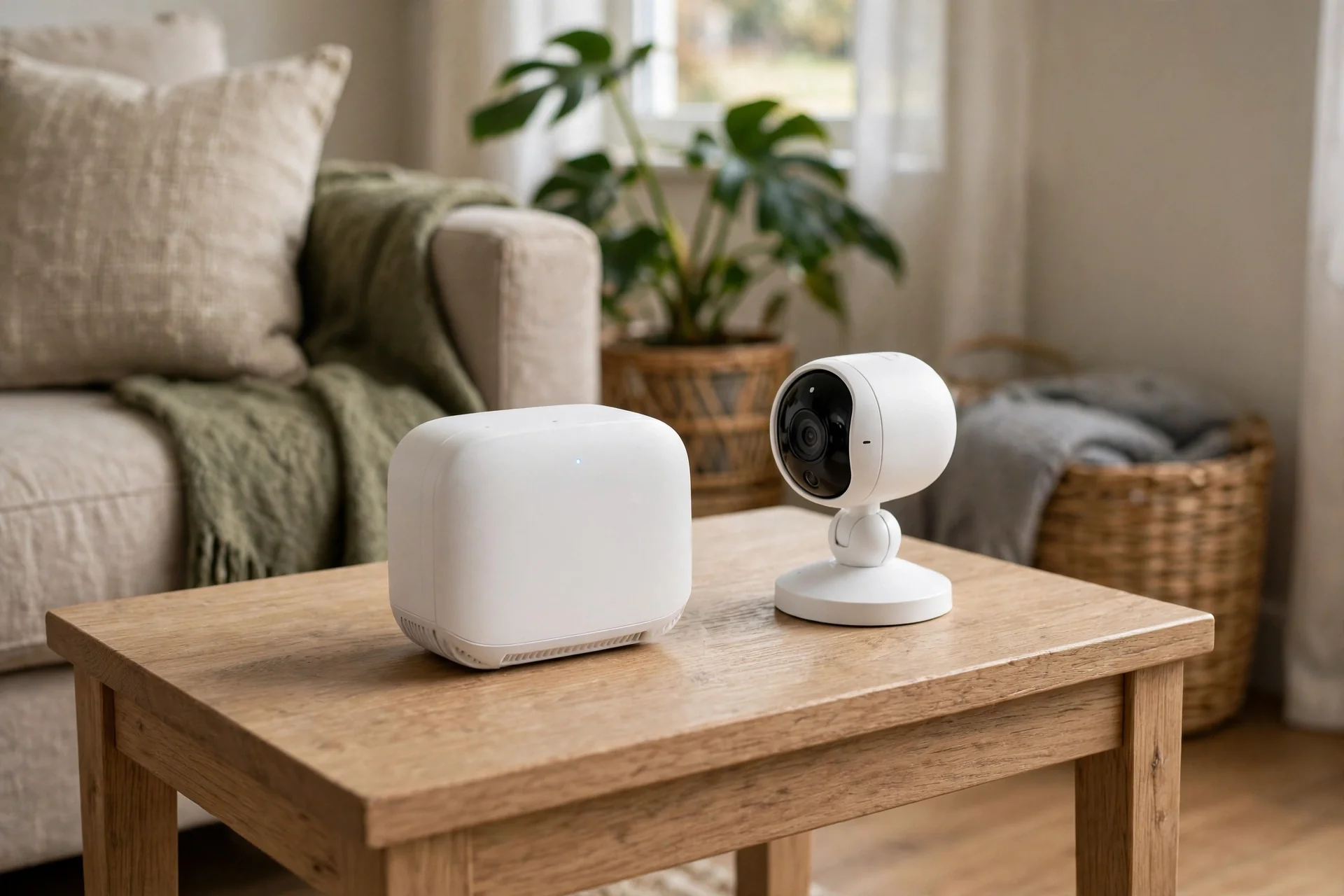 eufy HomeBase hub paired with a wireless security camera