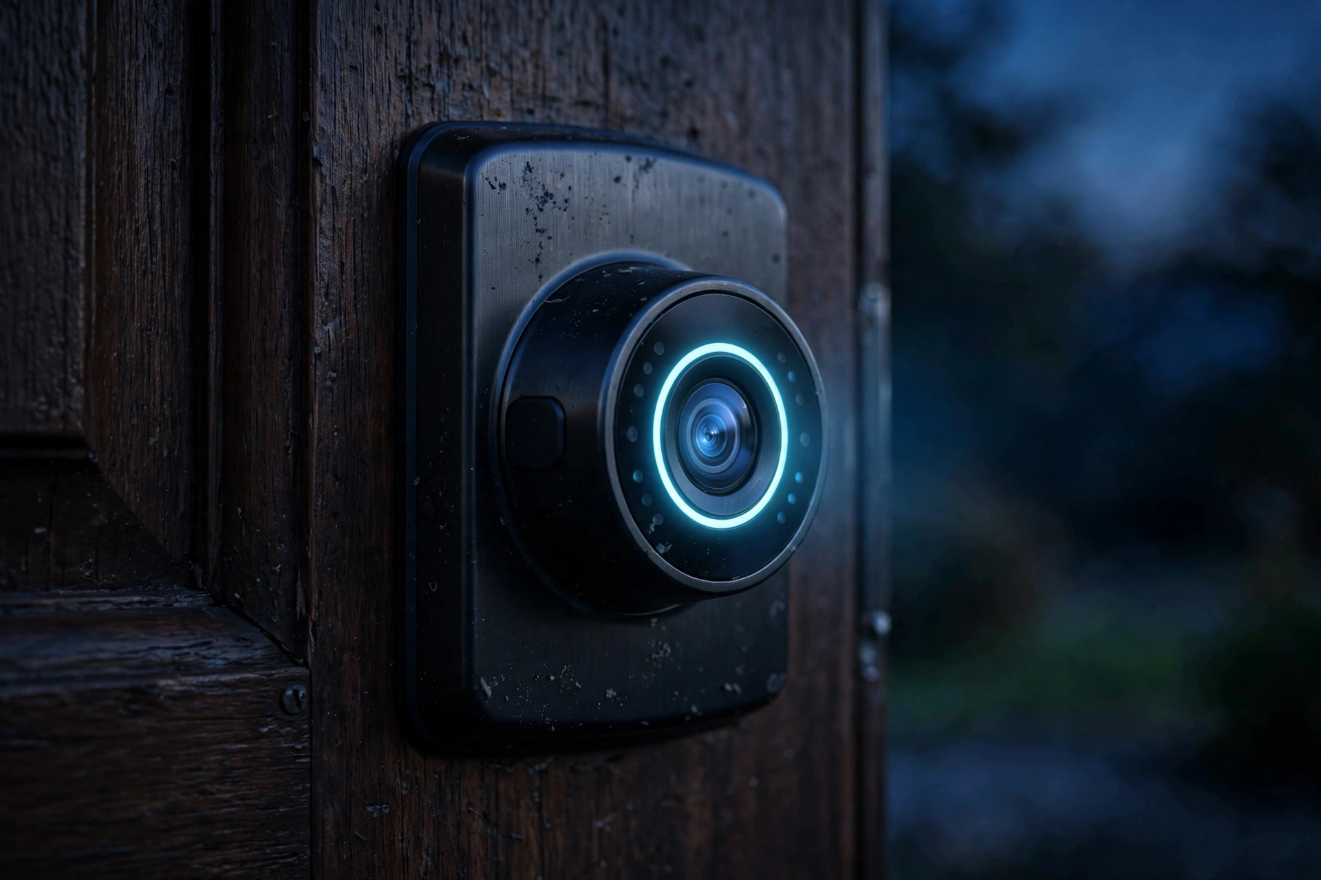 Night vision camera on a smart door lock with camera