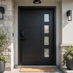 Best front door smart lock with keypad on a modern home entrance