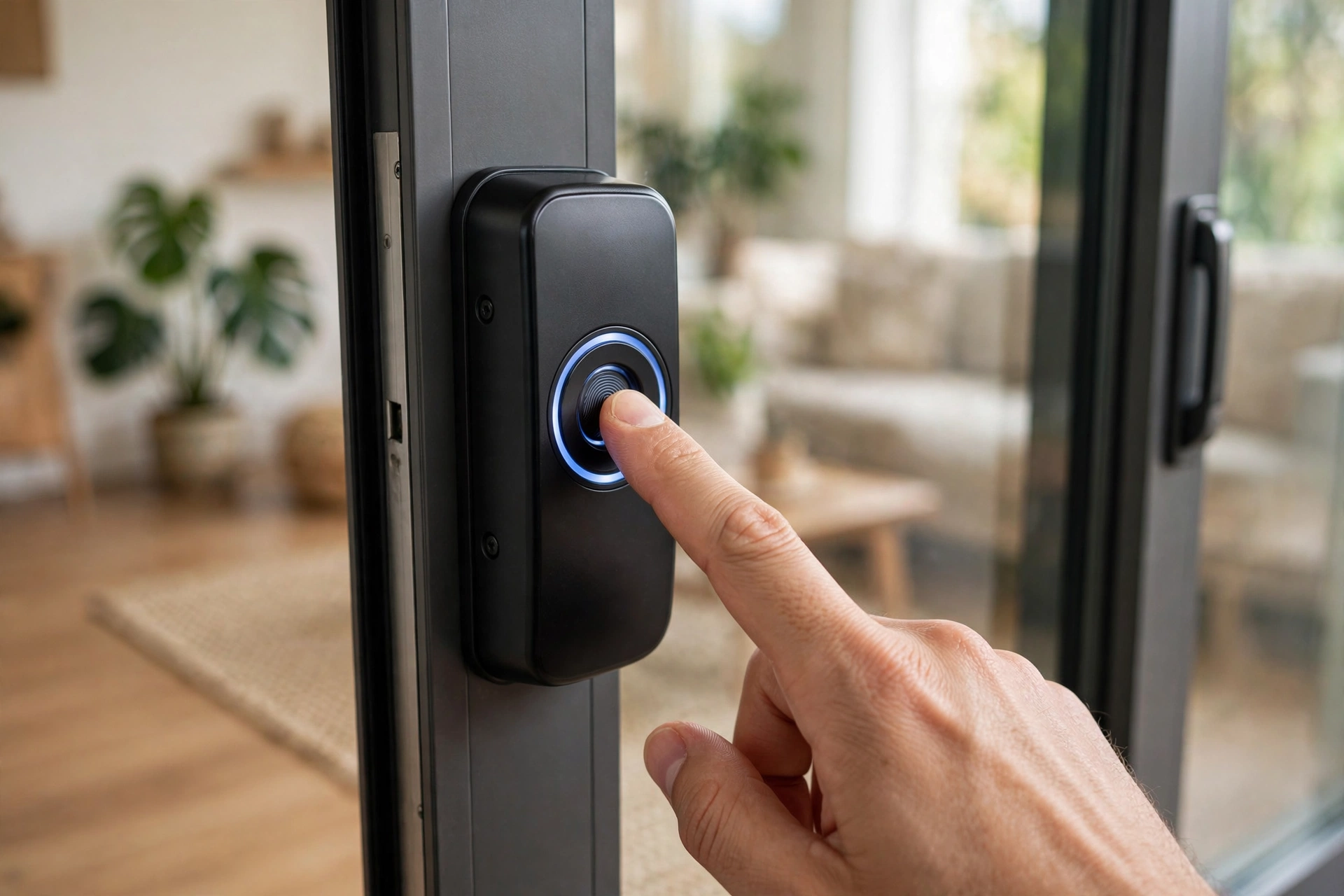 Using fingerprint unlock on a sliding door smart lock