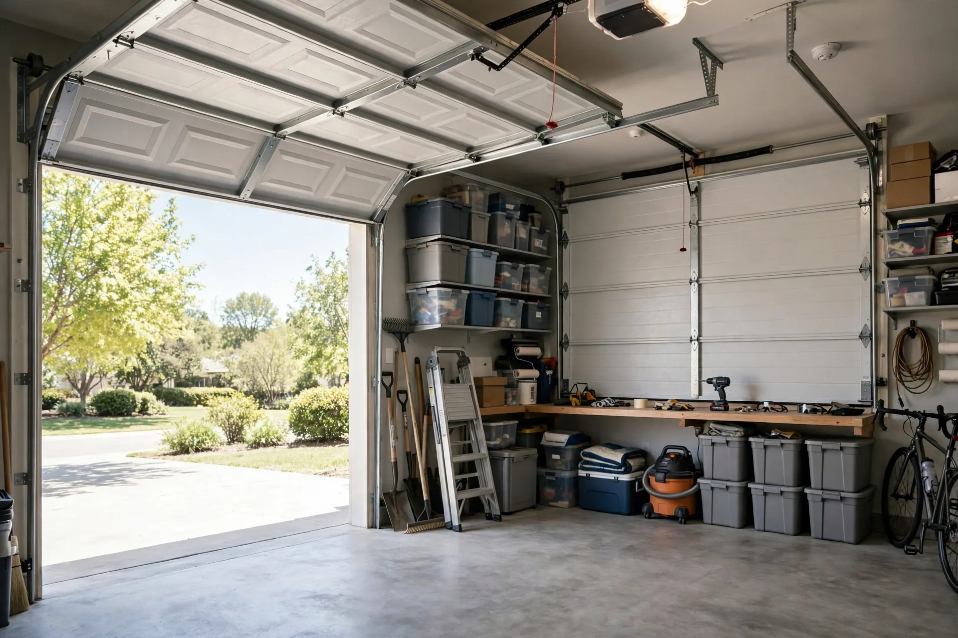 Double garage with two sectional garage doors