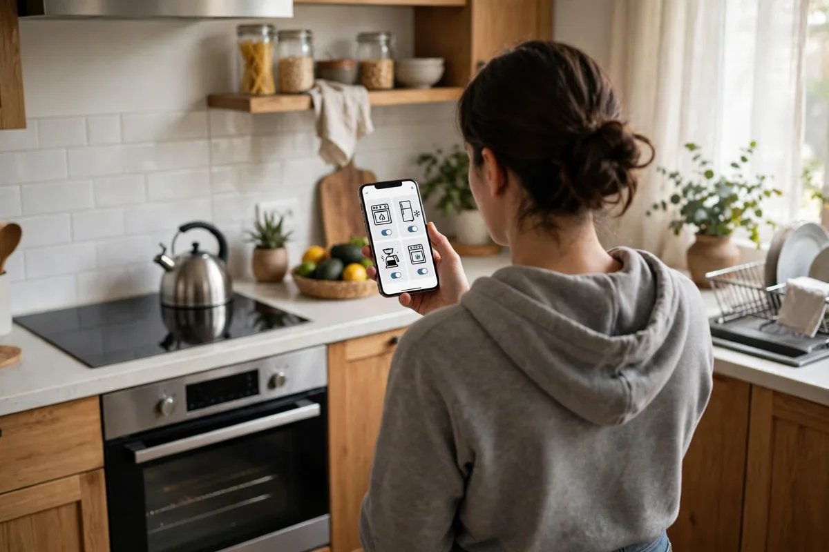 Phone control for smart kitchen appliances in a real home kitchen
